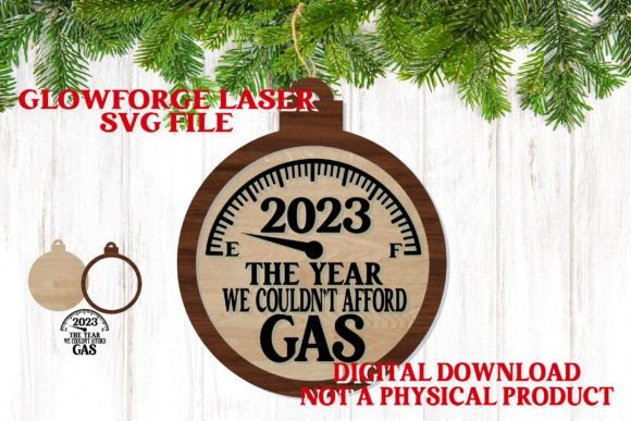 2023 Gas Ornament SVG Glowforge Laser for Crafts