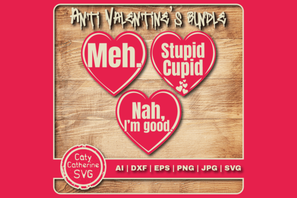 Anti Valentine's Day Love Heart Bundle for Crafts and Graphics