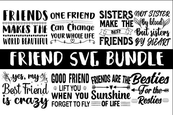 Friend Svg Bundle Friend Funny Design Graphics for Crafts