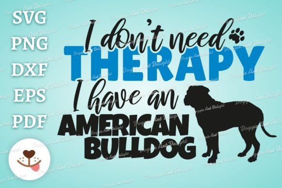Fun American Bulldog Graphic for Crafts and Branding