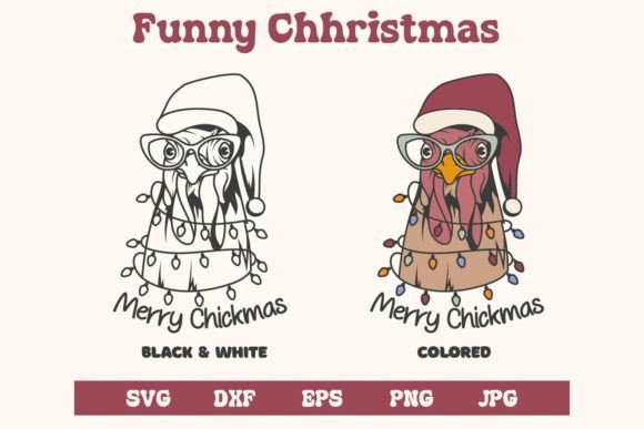 Fun Christmas, Merry Chickmas Graphics for Crafts