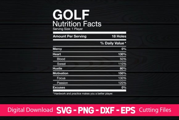 Funny Golf Nutrition s Fact Embroidery Design Review