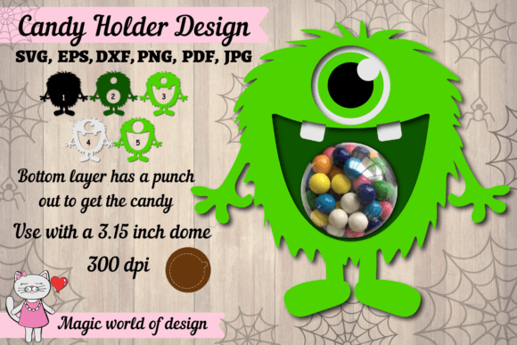 Funny Green Monster Candy Dome Svg for Crafts and Graphics