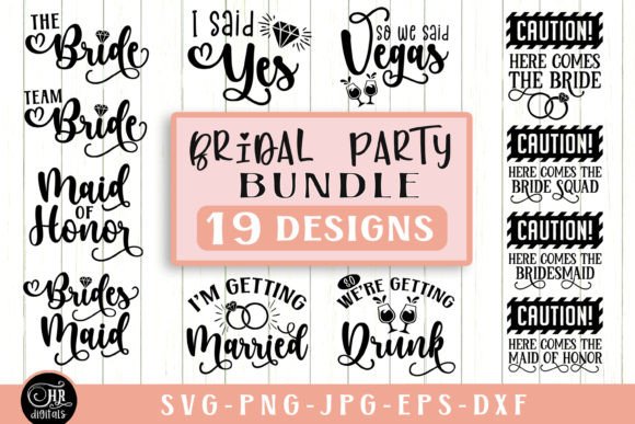 Funny Matching Bridal Party Graphics Bundle