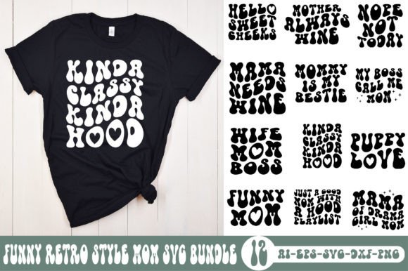 Funny Retro Style Mom Svg Bundle Graphics for Crafts