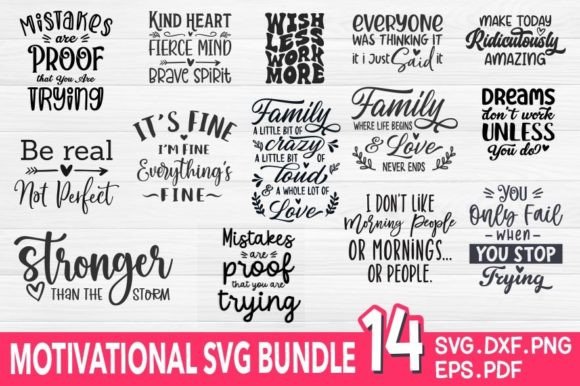Motivational Svg Bundle for Crafts and Graphics