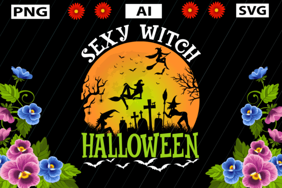 Sexy Witch Halloween Graphics for Local Business Branding