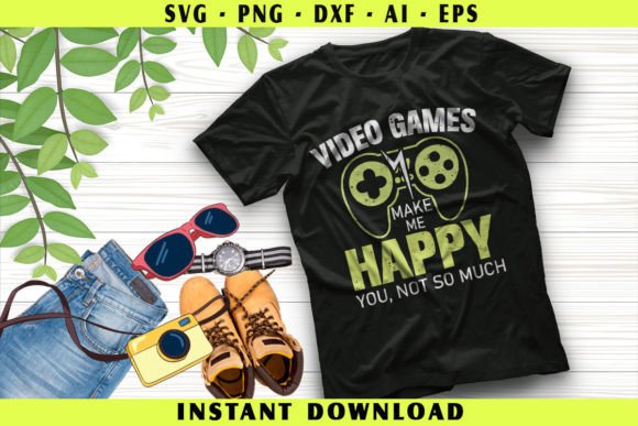 Video Games Make Me Happy SVG Design for Blogs and Crafts
