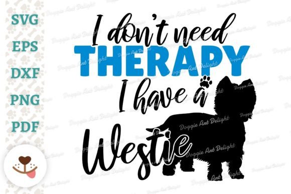 Westie Therapy Svg for Embroidery
