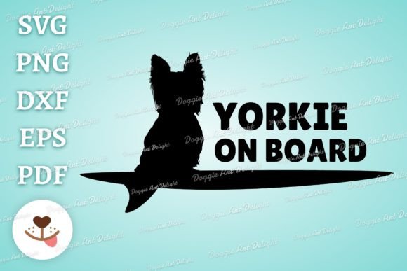 YORKIE ON BOARD Graphics for Crafts